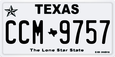 TX license plate CCM9757