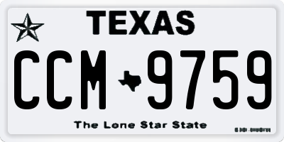 TX license plate CCM9759
