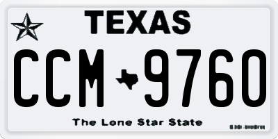 TX license plate CCM9760