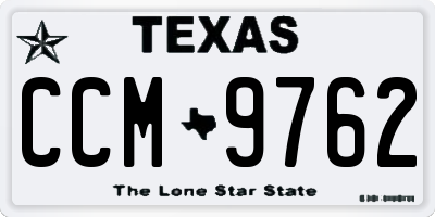 TX license plate CCM9762
