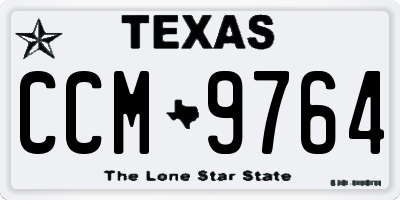 TX license plate CCM9764
