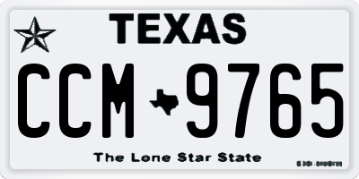 TX license plate CCM9765