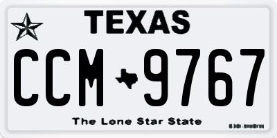 TX license plate CCM9767