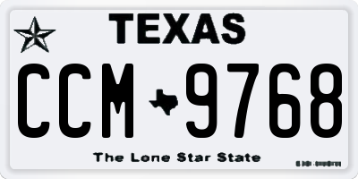 TX license plate CCM9768