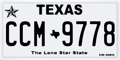 TX license plate CCM9778