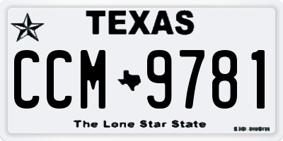 TX license plate CCM9781
