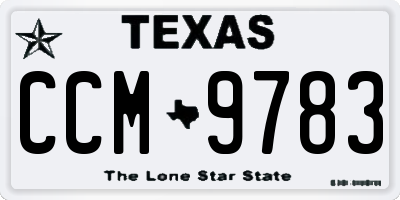 TX license plate CCM9783