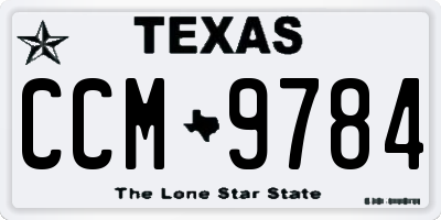 TX license plate CCM9784