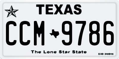 TX license plate CCM9786