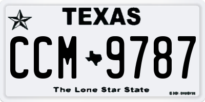 TX license plate CCM9787