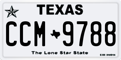 TX license plate CCM9788