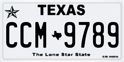 TX license plate CCM9789