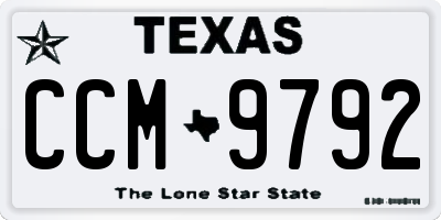 TX license plate CCM9792