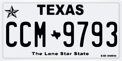 TX license plate CCM9793