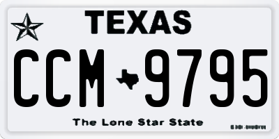 TX license plate CCM9795
