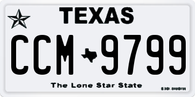 TX license plate CCM9799