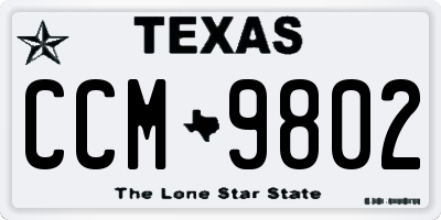 TX license plate CCM9802