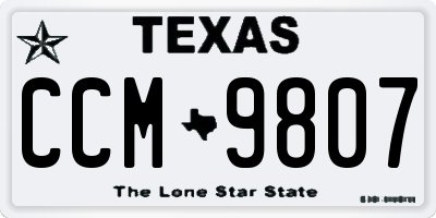 TX license plate CCM9807