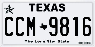 TX license plate CCM9816