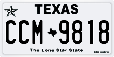 TX license plate CCM9818