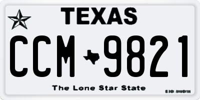 TX license plate CCM9821