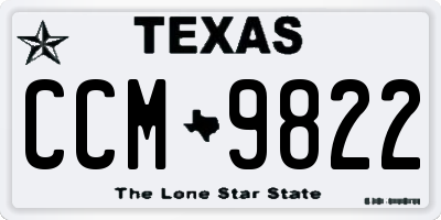 TX license plate CCM9822