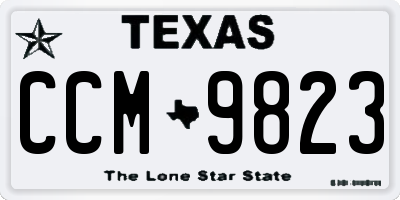 TX license plate CCM9823
