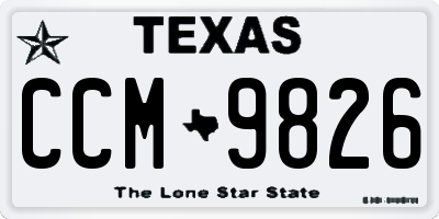 TX license plate CCM9826