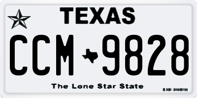 TX license plate CCM9828