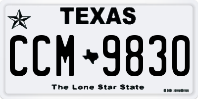 TX license plate CCM9830
