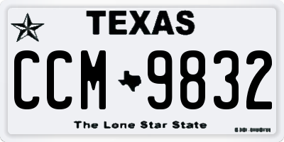 TX license plate CCM9832