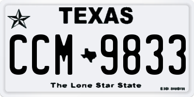 TX license plate CCM9833