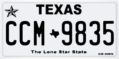 TX license plate CCM9835