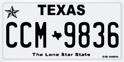 TX license plate CCM9836
