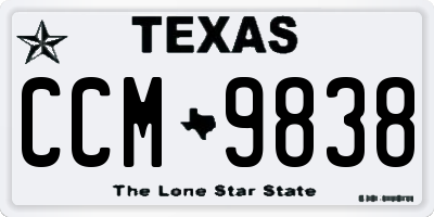 TX license plate CCM9838