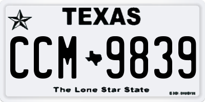 TX license plate CCM9839