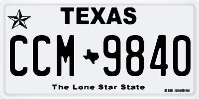 TX license plate CCM9840