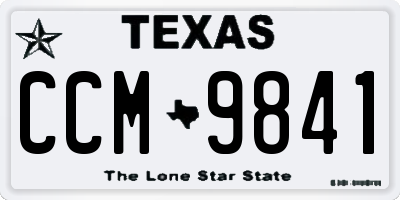 TX license plate CCM9841