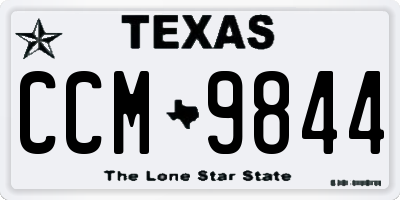 TX license plate CCM9844