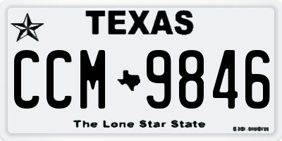 TX license plate CCM9846