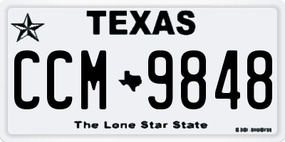 TX license plate CCM9848