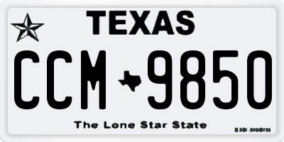 TX license plate CCM9850