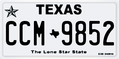 TX license plate CCM9852