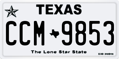 TX license plate CCM9853