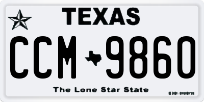 TX license plate CCM9860