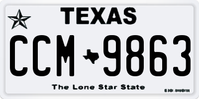 TX license plate CCM9863