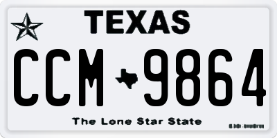 TX license plate CCM9864