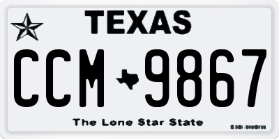 TX license plate CCM9867