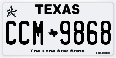 TX license plate CCM9868