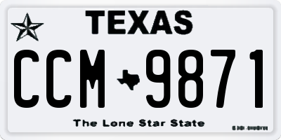 TX license plate CCM9871